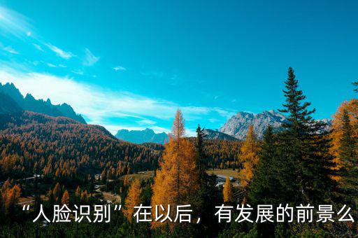 “人臉識別”在以后，有發(fā)展的前景么