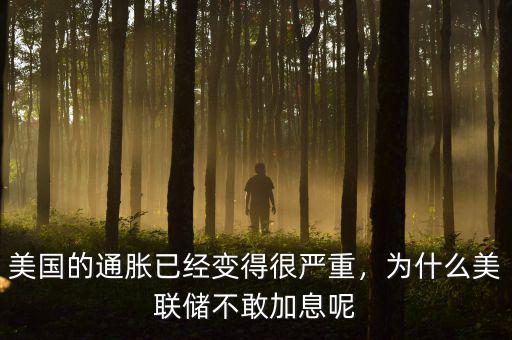 美國的通脹已經(jīng)變得很嚴(yán)重，為什么美聯(lián)儲(chǔ)不敢加息呢