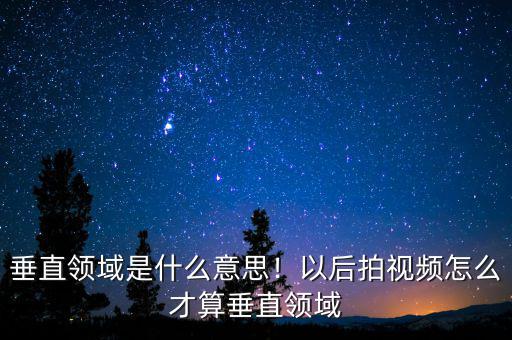 垂直領(lǐng)域是什么意思！以后拍視頻怎么才算垂直領(lǐng)域