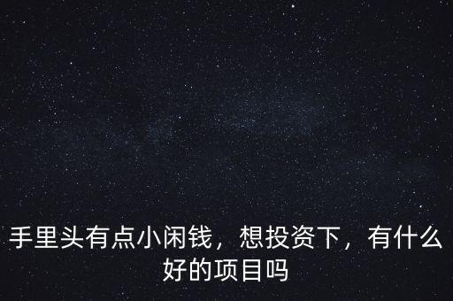 手里頭有點小閑錢，想投資下，有什么好的項目嗎
