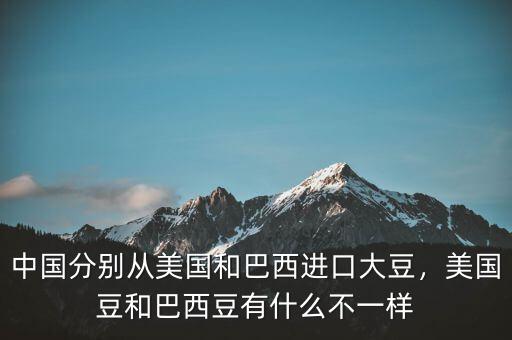 中國分別從美國和巴西進口大豆，美國豆和巴西豆有什么不一樣