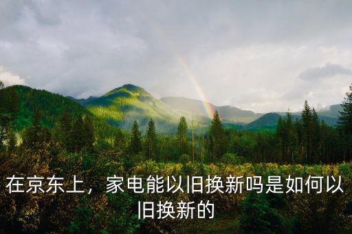 在京東上，家電能以舊換新嗎是如何以舊換新的