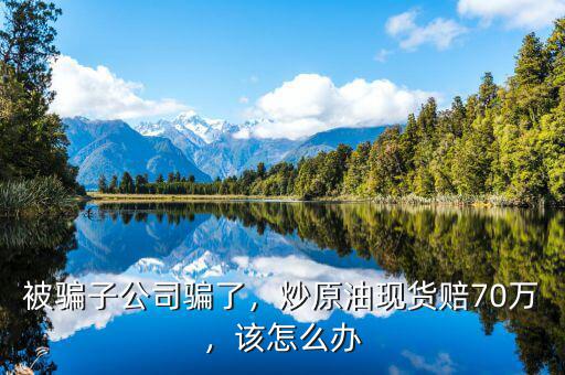 被騙子公司騙了，炒原油現(xiàn)貨賠70萬，該怎么辦