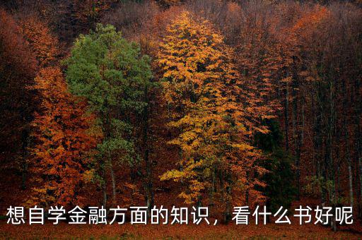 想自學(xué)金融方面的知識，看什么書好呢