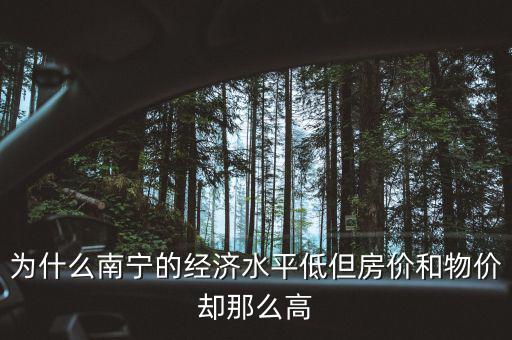 為什么南寧的經(jīng)濟水平低但房價和物價卻那么高