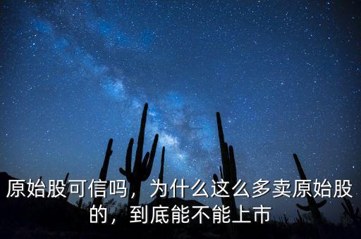 原始股可信嗎，為什么這么多賣原始股的，到底能不能上市
