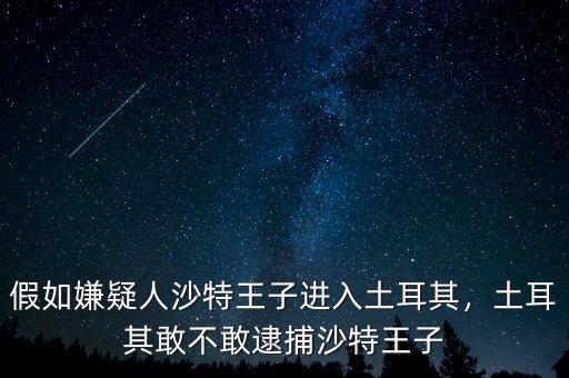 假如嫌疑人沙特王子進(jìn)入土耳其，土耳其敢不敢逮捕沙特王子