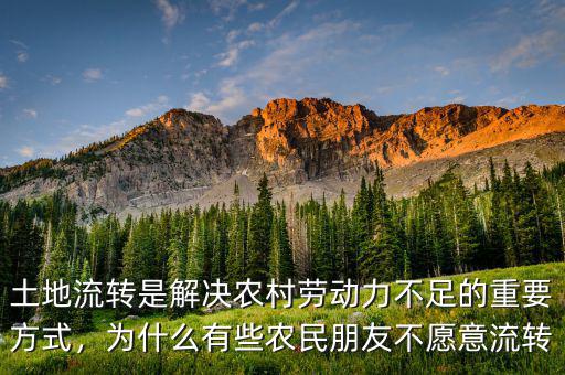 土地流轉(zhuǎn)是解決農(nóng)村勞動(dòng)力不足的重要方式，為什么有些農(nóng)民朋友不愿意流轉(zhuǎn)