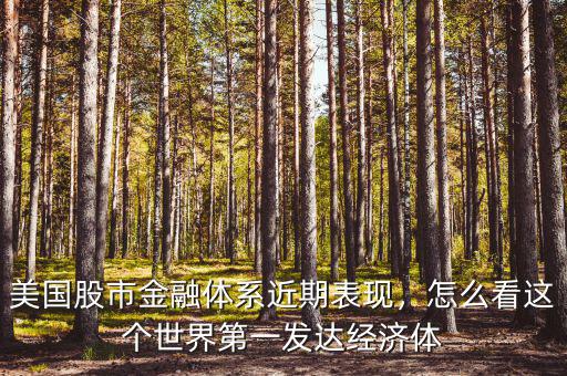 美國股市金融體系近期表現(xiàn)，怎么看這個世界第一發(fā)達(dá)經(jīng)濟(jì)體
