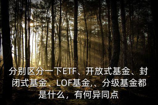 分別區(qū)分一下ETF、開放式基金、封閉式基金、LOF基金,、分級基金都是什么，有何異同點