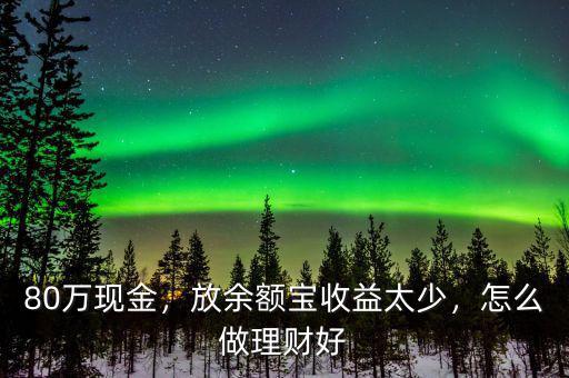 80萬(wàn)現(xiàn)金，放余額寶收益太少，怎么做理財(cái)好