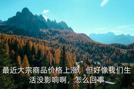 最近大宗商品價格上漲，但好像我們生活沒影響啊，怎么回事