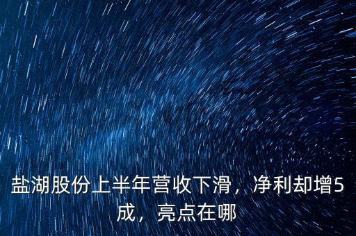 鹽湖股份上半年?duì)I收下滑，凈利卻增5成，亮點(diǎn)在哪