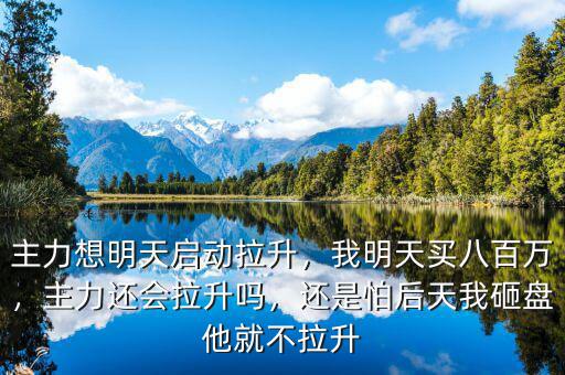 主力想明天啟動(dòng)拉升，我明天買(mǎi)八百萬(wàn)，主力還會(huì)拉升嗎，還是怕后天我砸盤(pán)他就不拉升