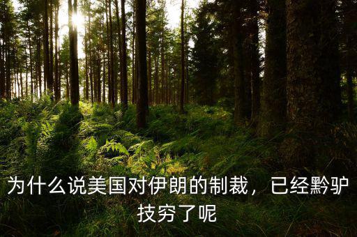 為什么說美國對伊朗的制裁，已經(jīng)黔驢技窮了呢
