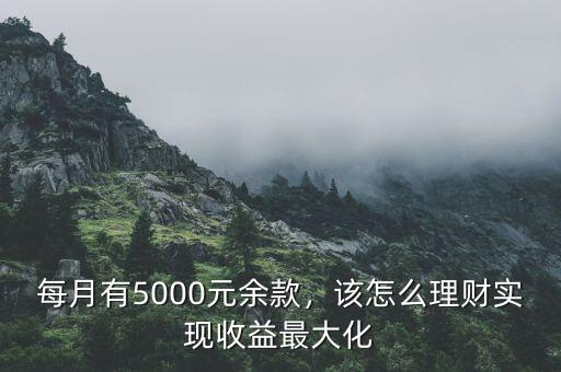 每月有5000元余款，該怎么理財實現(xiàn)收益最大化