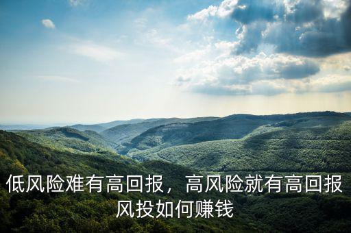 低風(fēng)險(xiǎn)難有高回報(bào)，高風(fēng)險(xiǎn)就有高回報(bào)風(fēng)投如何賺錢