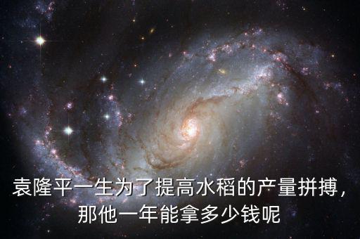 袁隆平一生為了提高水稻的產(chǎn)量拼搏，那他一年能拿多少錢(qián)呢