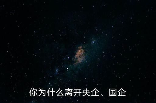 你為什么離開央企、國企