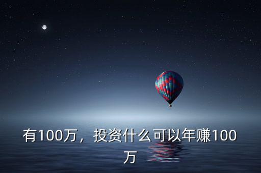 有100萬，投資什么可以年賺100萬
