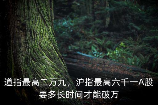 道指最高二萬九，滬指最高六千一A股要多長時間才能破萬