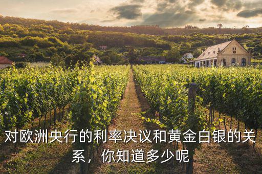 對歐洲央行的利率決議和黃金白銀的關系，你知道多少呢