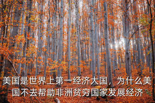 美國是世界上第一經(jīng)濟大國，為什么美國不去幫助非洲貧窮國家發(fā)展經(jīng)濟