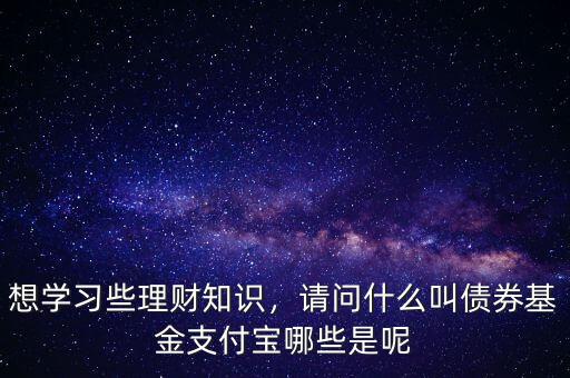 想學(xué)習(xí)些理財(cái)知識(shí)，請(qǐng)問什么叫債券基金支付寶哪些是呢