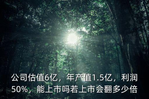 公司估值6億，年產(chǎn)值1.5億，利潤(rùn)50%，能上市嗎若上市會(huì)翻多少倍