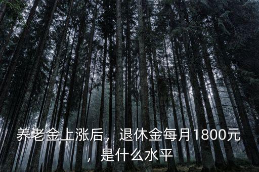養(yǎng)老金上漲后，退休金每月1800元，是什么水平