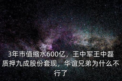 3年市值縮水600億，王中軍王中磊質(zhì)押九成股份套現(xiàn)，華誼兄弟為什么不行了