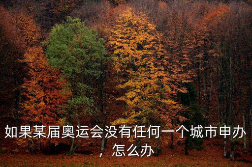 如果某屆奧運會沒有任何一個城市申辦，怎么辦