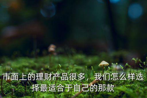 市面上的理財產(chǎn)品很多，我們怎么樣選擇最適合于自己的那款