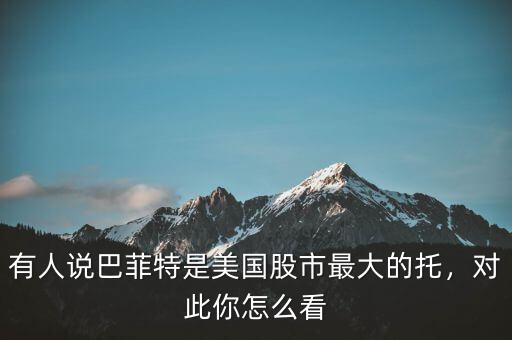 有人說巴菲特是美國股市最大的托，對此你怎么看