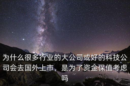 為什么很多行業(yè)的大公司或好的科技公司會去國外上市，是為了資金保值考慮嗎