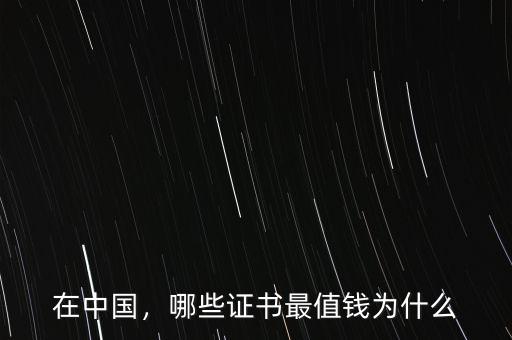 在中國，哪些證書最值錢為什么
