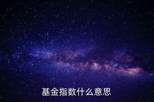 基金指數什么意思