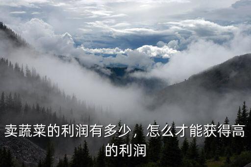 賣蔬菜的利潤(rùn)有多少，怎么才能獲得高的利潤(rùn)
