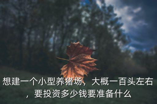 想建一個(gè)小型養(yǎng)豬場(chǎng)，大概一百頭左右，要投資多少錢要準(zhǔn)備什么