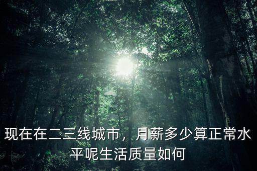 現(xiàn)在在二三線城市，月薪多少算正常水平呢生活質(zhì)量如何