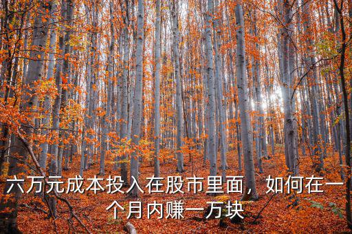 六萬元成本投入在股市里面，如何在一個月內(nèi)賺一萬塊