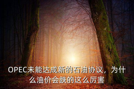 OPEC未能達成新的石油協(xié)議，為什么油價會跌的這么厲害