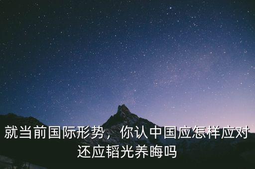 就當前國際形勢，你認中國應怎樣應對還應韜光養(yǎng)晦嗎