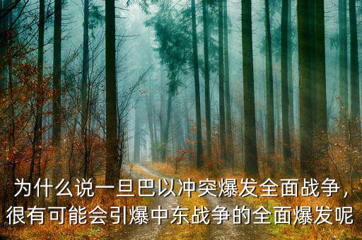 為什么說一旦巴以沖突爆發(fā)全面戰(zhàn)爭(zhēng)，很有可能會(huì)引爆中東戰(zhàn)爭(zhēng)的全面爆發(fā)呢