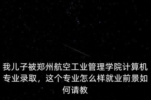 我兒子被鄭州航空工業(yè)管理學(xué)院計(jì)算機(jī)專(zhuān)業(yè)錄取，這個(gè)專(zhuān)業(yè)怎么樣就業(yè)前景如何請(qǐng)教