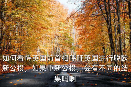 如何看待英國前首相呼吁英國進行脫歐新公投，如果重新公投，會有不同的結(jié)果嗎啊