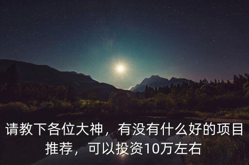 請(qǐng)教下各位大神，有沒有什么好的項(xiàng)目推薦，可以投資10萬左右