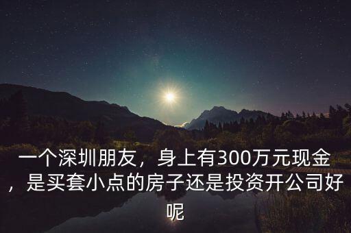 一個(gè)深圳朋友，身上有300萬元現(xiàn)金，是買套小點(diǎn)的房子還是投資開公司好呢