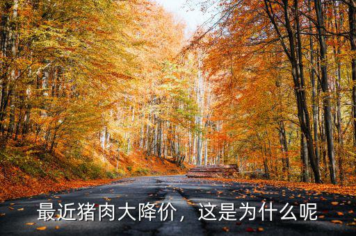 最近豬肉大降價(jià)，這是為什么呢