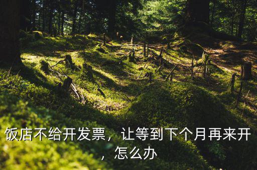 飯店不給開(kāi)發(fā)票，讓等到下個(gè)月再來(lái)開(kāi)，怎么辦
